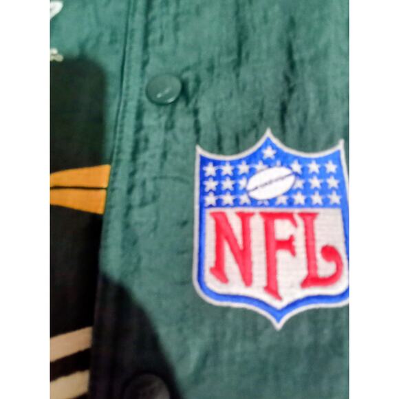 Vintage 90s Pro Line Logo 7 Green Bay Packers Parka Jacket Diamond Hood Y2K - Picture 7 of 16